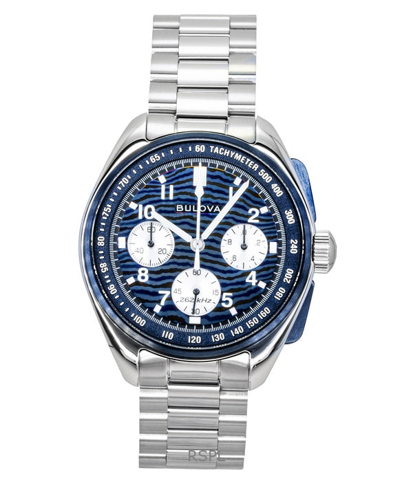 Montre homme Bulova Lunar Pilot Timascus Chronograph Édition Limitée 150e Anniversaire Cadran Bleu Quartz 98A329