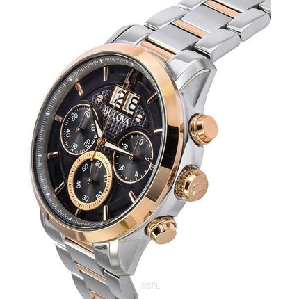 Montre pour homme Bulova Classic Sutton chronographe bicolore en acier inoxydable avec cadran gris et quartz 98B335