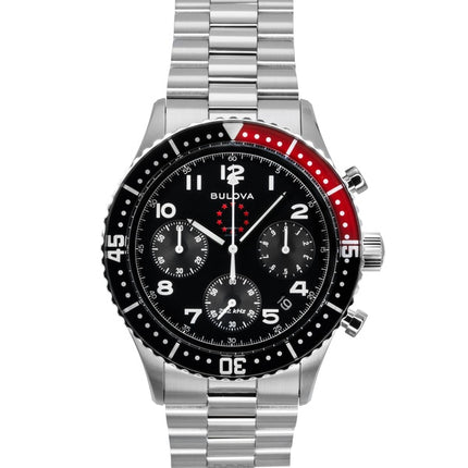 Montre de plongée Bulova Marine Star Heritage édition spéciale chronographe à quartz avec cadran noir 98B451 200 m pour homme