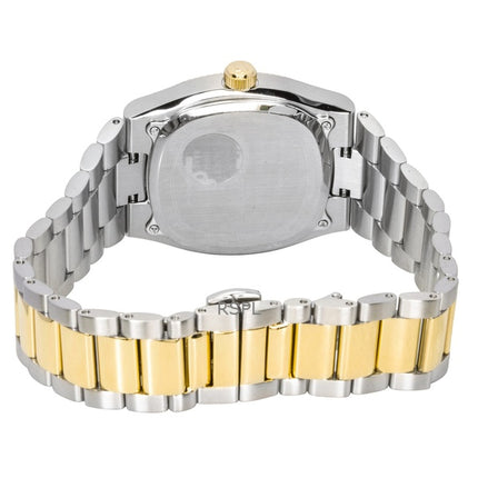 Montre homme Bulova Super Seville bicolore en acier inoxydable, cadran bleu, mouvement à quartz 98B462
