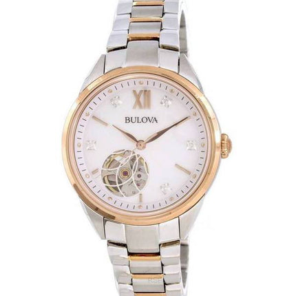 Montre pour femme Bulova Classic White Open Heart Dial Automatic 98P170