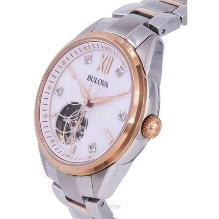 Montre pour femme Bulova Classic White Open Heart Dial Automatic 98P170