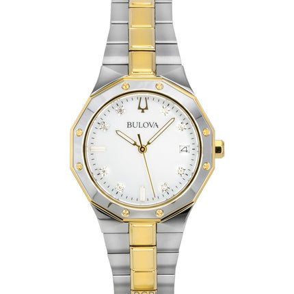 Montre femme Bulova Prestige en acier inoxydable, cadran nacre, quartz, 98P234, 100 m