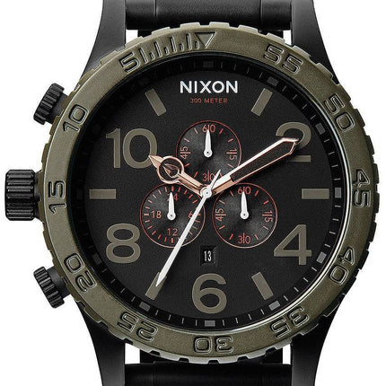 Montre Nixon Matte noir industriel vert chronographe 300M A083-1530-00 hommes