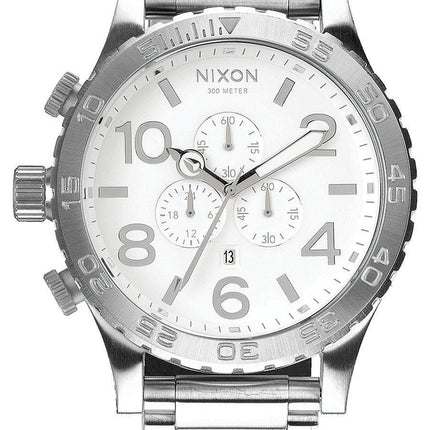 Nixon poli blanc montre cadran chronographe 300M A083-488-00 hommes