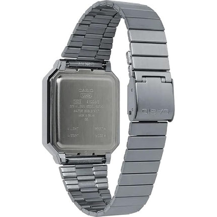 Montre pour homme Casio Vintage Digital en acier inoxydable A100WE-1A A100WE-1