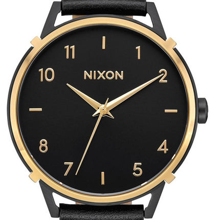 Montre femme Nixon Arrow cadran noir bracelet en cuir quartz A10913220