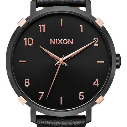 Montre femme Nixon Arrow cadran noir bracelet en cuir quartz A10913221
