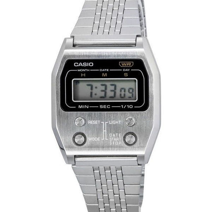 Casio Vintage Digital Quartz en acier inoxydable A1100D-1 Montre unisexe