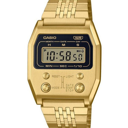 Casio Vintage Digital Gold Plaqué Ion Acier inoxydable Quartz A1100G-5 Montre unisexe