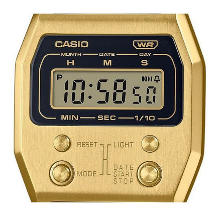 Casio Vintage Digital Gold Plaqué Ion Acier inoxydable Quartz A1100G-5 Montre unisexe