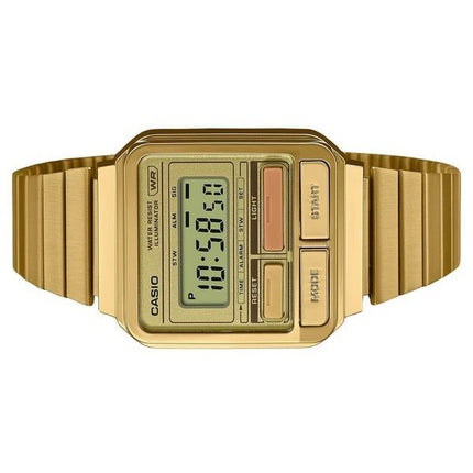 Casio Vintage Digital Gold Plaqué Ion Acier inoxydable Quartz A120WEG-9A Montre unisexe