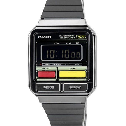 Casio Vintage Digital Bracelet en acier inoxydable Quartz A120WEGG-1B Montre unisexe