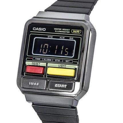 Casio Vintage Digital Bracelet en acier inoxydable Quartz A120WEGG-1B Montre unisexe