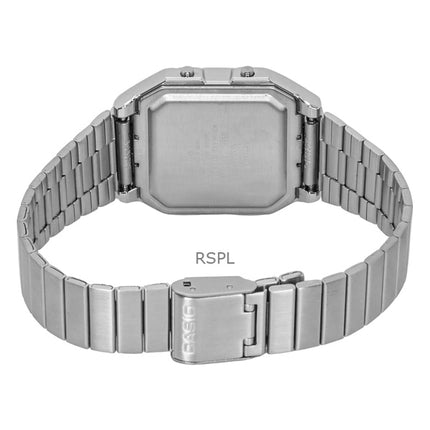 Montre Casio Vintage Digital Quartz A130WE-7A unisexe en acier inoxydable