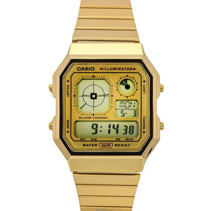 Montre Casio Vintage Digital Quartz A130WEG-9A unisexe en acier inoxydable