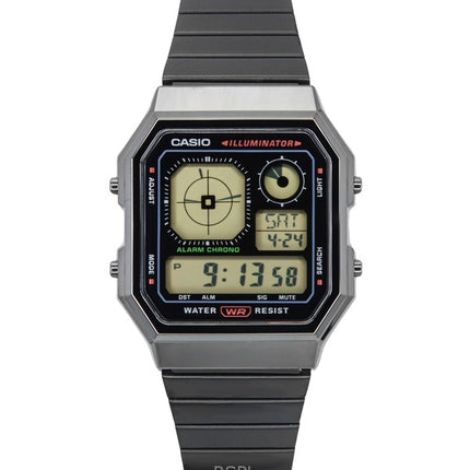 Montre Casio Vintage Digital Quartz en acier inoxydable A130WEGG-1A unisexe