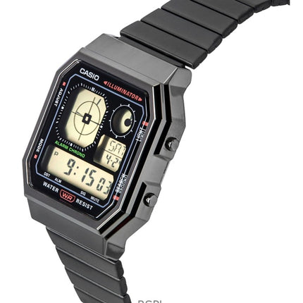 Montre Casio Vintage Digital Quartz en acier inoxydable A130WEGG-1A unisexe