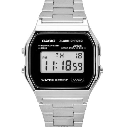 Montre Casio Vintage Digital Quartz en acier inoxydable A158WEA-1 Unisexe