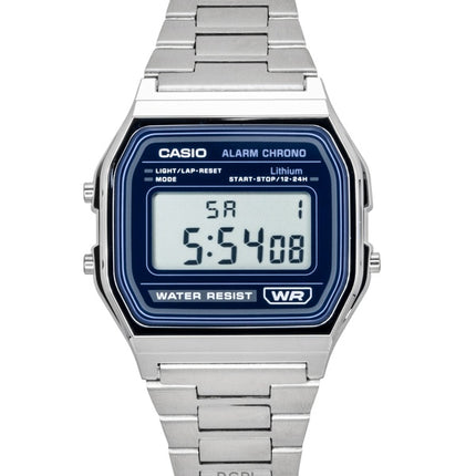 Montres Casio Vintage Digital Quartz en acier inoxydable A158WEA-2 unisexes