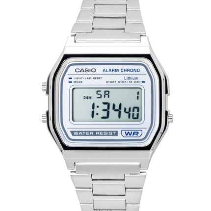 Montre Casio Vintage Digital Quartz en acier inoxydable A158WEA-7 unisexe