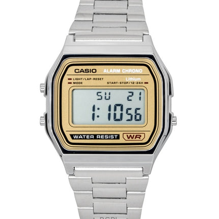 Montre Casio Vintage Digital Quartz en acier inoxydable A158WEA-9 unisexe