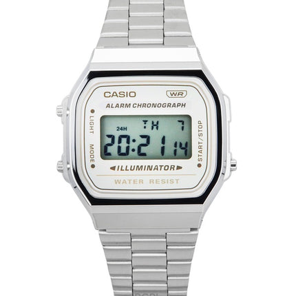 Casio Vintage Digital Bracelet en acier inoxydable Quartz A168WA-8 Montre unisexe