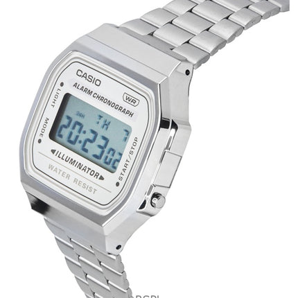Casio Vintage Digital Bracelet en acier inoxydable Quartz A168WA-8 Montre unisexe