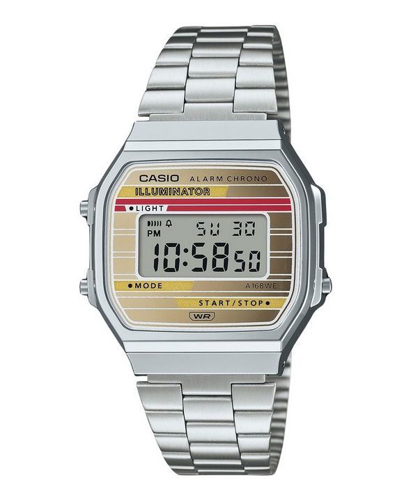 Casio Vintage Heritage Colors Acier inoxydable Cadran multicolore Quartz A168WEHA-9A Montre unisexe