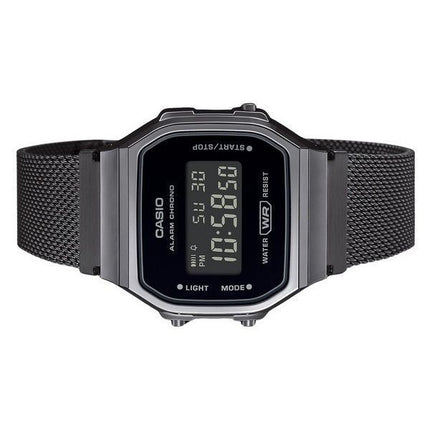 Casio Vintage Digital Bracelet en maille d&#39,acier inoxydable Quartz A168WEMB-1B Montre unisexe