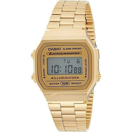 Casio Digital alarme Chrono acier inoxydable A168WG-9WDF A168WG-9W montre unisexe