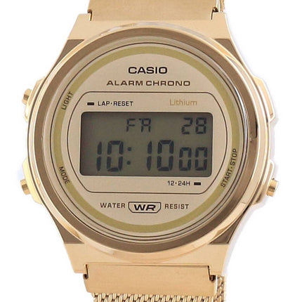Casio Youth Vintage Gold Tone Acier Inoxydable Numérique A171WEMG-9A Montre Unisexe