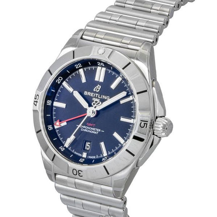 Montre de plongée automatique Breitling Chronomat GMT pour homme, cadran noir, acier inoxydable, A32398101B1A1, 200 m