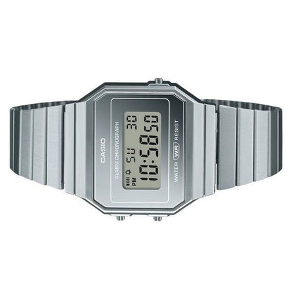 Casio Vintage numérique en acier inoxydable cadran argenté Quartz A700WEV-7A montre unisexe