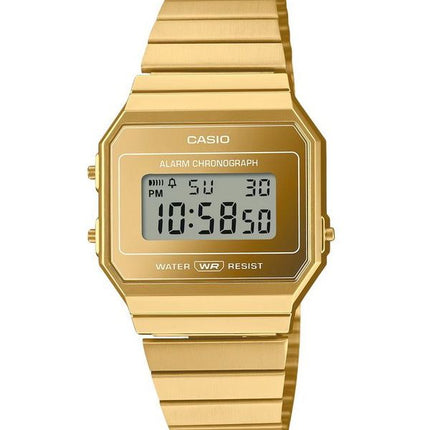 Montre unisexe Casio Vintage Digital Gold en acier inoxydable à quartz A700WEVG-9A