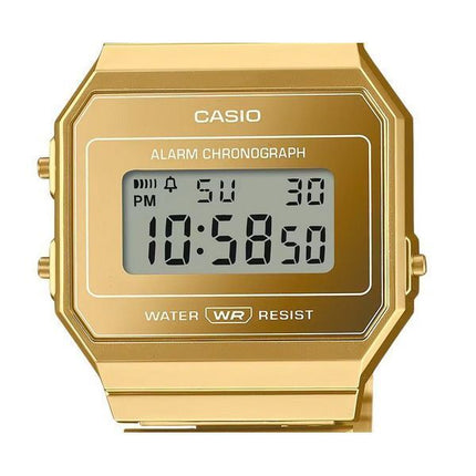 Montre unisexe Casio Vintage Digital Gold en acier inoxydable à quartz A700WEVG-9A