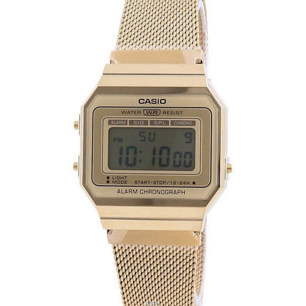 Casio Youth Vintage Gold Tone Acier Inoxydable Numérique A700WMG-9A Montre Unisexe