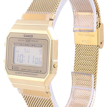 Casio Youth Vintage Gold Tone Acier Inoxydable Numérique A700WMG-9A Montre Unisexe