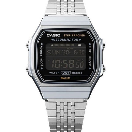 Montre unisexe Casio Vintage Digital Smartphone Link en acier inoxydable à quartz ABL-100WE-1B