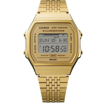 Montre unisexe Casio Vintage Digital Smartphone Link en acier inoxydable doré à quartz ABL-100WEG-9A