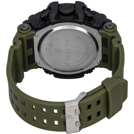 Montre homme Invicta Activa Digital, bracelet en polyuréthane vert armée, cadran noir, quartz, ACW1968-002
