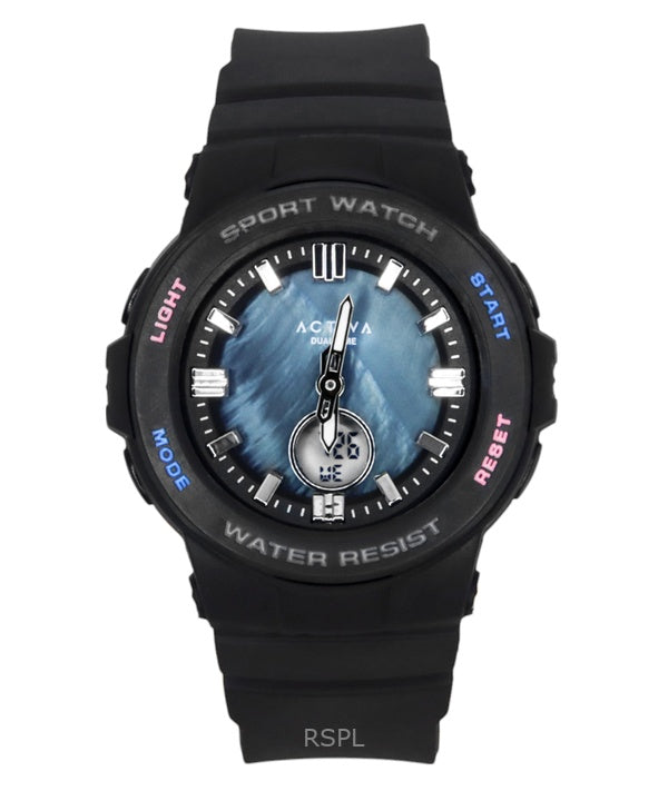 Montre unisexe Invicta Activa, analogique, numérique, bracelet en polyuréthane thermoplastique, cadran en nacre bleue, quartz, ACW2125-001