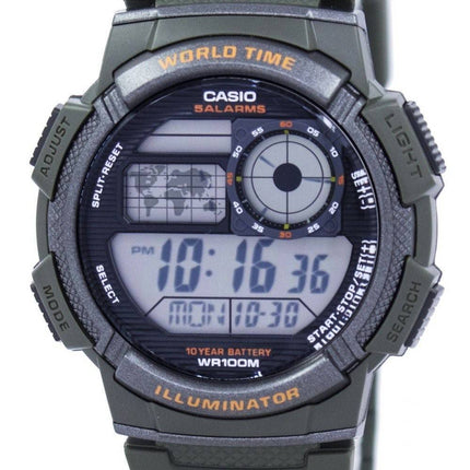 Montre Casio Illuminator monde temps alarme numérique AE-1000W-3AV hommes