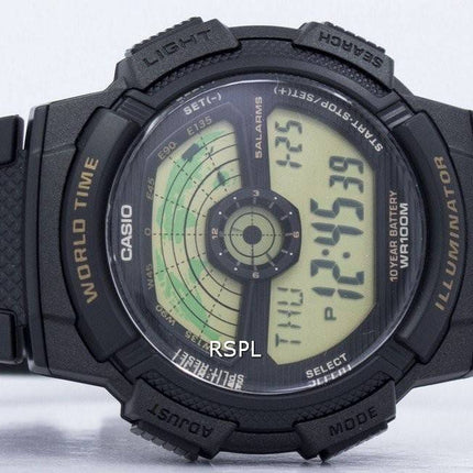 Casio jeunesse illuminateur monde temps monde carte AE-1100W-1BV AE1100W-1BV montre homme