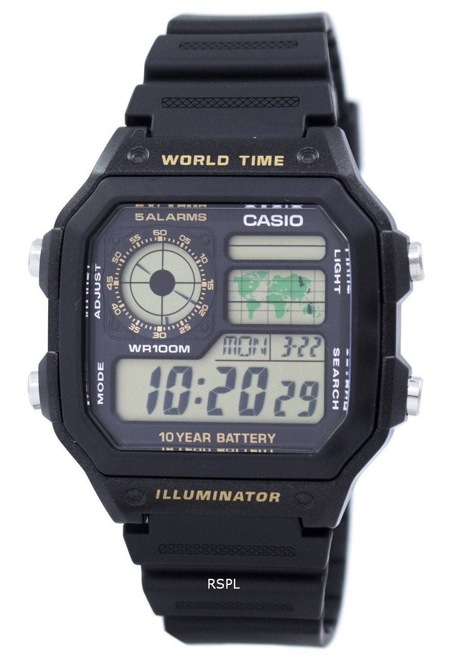 Jeunesse de Casio série digimonde temps AE-1200WH-1BVDF AE-1200WH-1BV montre homme