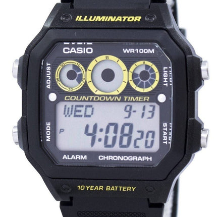 Jeunesse de Casio série illuminateur chronographe alarme AE-1300WH-1AV montre homme