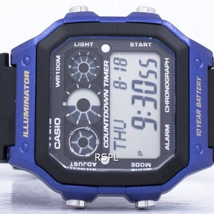 Montre Casio jeunesse série illuminateur chronographe alarme AE-1300WH-2AV hommes