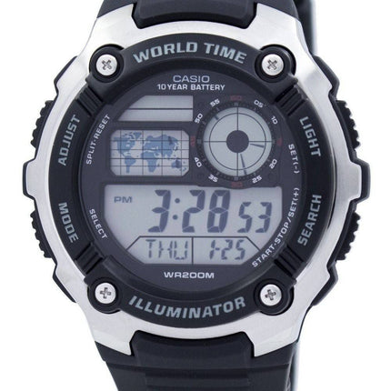 Casio jeunesse illuminateur World Time Digital AE-2100W-1AV AE2100W-1AV montre homme