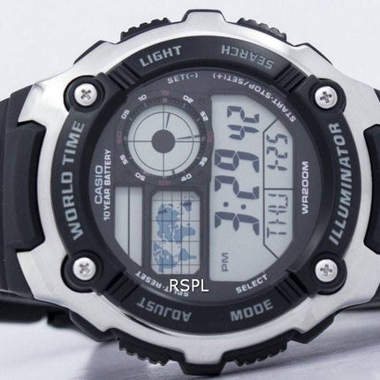 Casio jeunesse illuminateur World Time Digital AE-2100W-1AV AE2100W-1AV montre homme