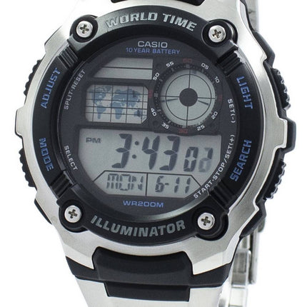 Casio jeunesse illuminateur World Time Digital AE-2100WD-1AV AE2100WD-1AV montre homme